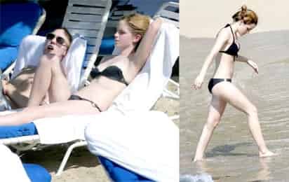 Captan a Emma Watson en bikini
