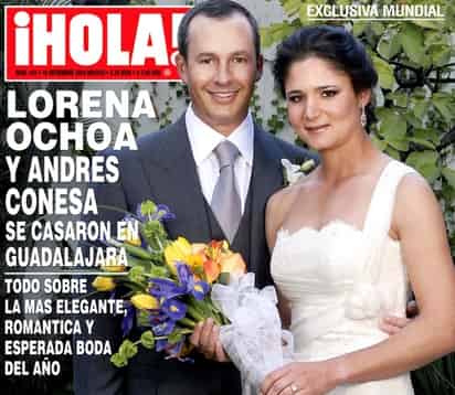 La revista ¡HOLA! publica en exclusiva imágenes de la boda entre la golfista mexicana, Lorena Ochoa y el empresario Andrés Conesa, que se realizó el pasado fin de semana, en la ciudad de Guadalajara. (El Universal)