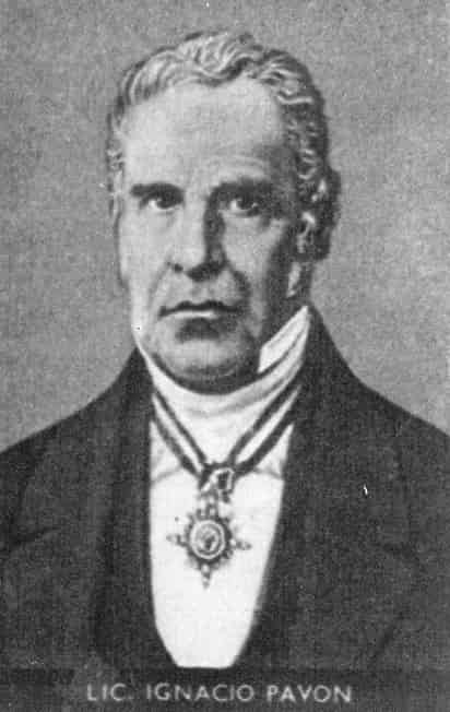 Lic. don José Ignacio Pavón, trigésimo primer Presidente de México y miembro de la Junta Suprema de Gobierno en 1863 y de la Regencia en 1864.