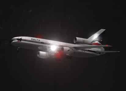 Imagen renderizada del vuelo 191 de Delta Airlines. INTERNET