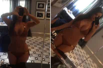 Perfección. Kim demostró que sigue conservando un gran cuerpo.(Tomada de twitter)