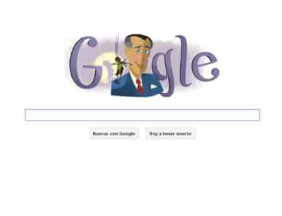 En un doodle del buscador muestra el rostro del famoso cantautor mexicano, quien en su hombro tiene la emblemática figura de Cri-Cri, el grillito cantor.