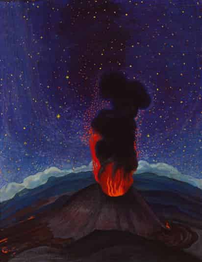 El volcán y la noche estrellada, 1950.
