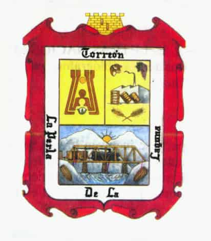 Escudo de Armas de la ciudad de Torreón, Coahuila, creado y realizado por don Francisco (Paco) Fernández Torres, y aprobado por Decreto No. 216, publicado en el Diario Oficial del Gobierno del Estado de Coahuila con fecha 7 de abril de 1981, a propuesta del H. Ayuntamiento de Torreón, de fecha 26 de febrero del mismo año.