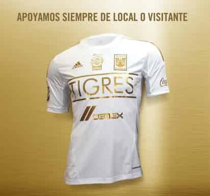 El uniforme, que es considerado 'de gala', mantiene el mismo diseño de la actual playera felina, aunque esta vez, los vivos, la publicidad y el escudo, se presentan en color dorado. (Twitter)