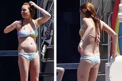 La critican. La actriz Lindsay Lohan no mostró el mejor de los aspectos en su viaje por Italia, donde lució una figura no muy ejercitada.