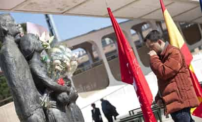 Plaza del 11 de Marzo, en un acto en memoria de los fallecidos de los atentados. (EFE)