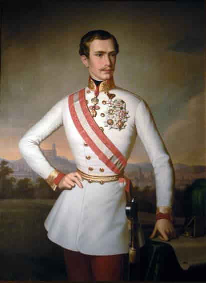 Un personaje. Francisco José I de Austria fue el emperador de Austria, rey apostólico de Hungría y rey de Bohemia, entre otros títulos, desde el 2 de diciembre de 1848 hasta su muerte en 1916.