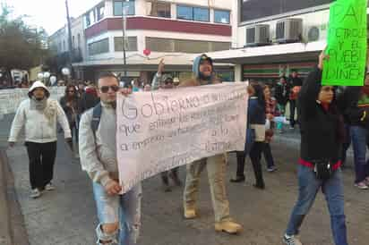 Inconformidad. Los manifestantes indicaron que no promueven la violencia ni los saqueos.