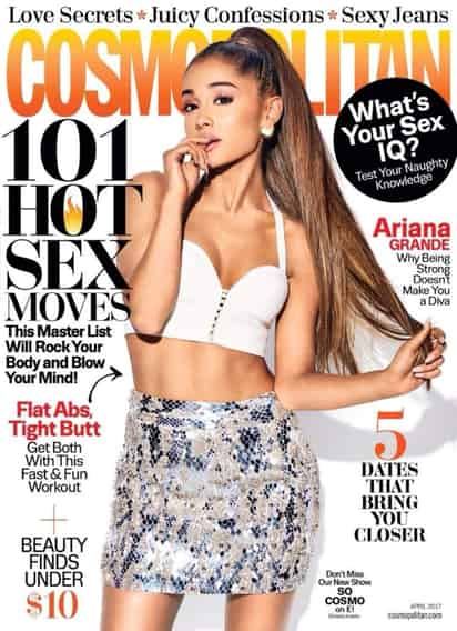 La cantante aparece en la portada de Cosmopolitan del mes de abril. (ESPECIAL)