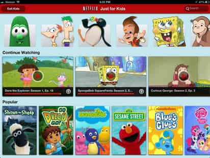 La mayor apuesta. En la imagen parte de la programación para niños en Netflix. 