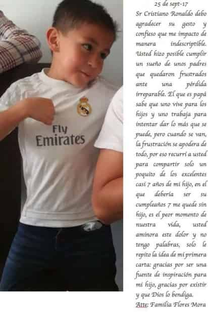 Cristiano envió un mensaje de apoyo a la familia en cuanto se enteró del terrible acontecimiento y la muerte del que era su fan número 1.