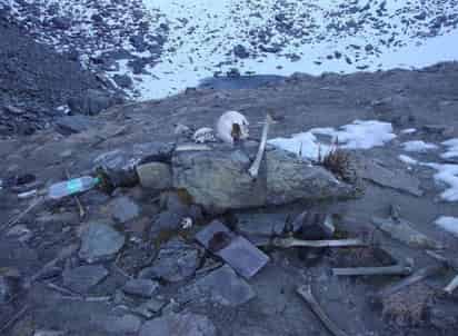 Carne, cabello y huesos de los restos se mantienen preservados por la congelación del lago. (INTERNET)
