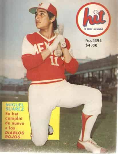 Miguel Suárez, originario de Guasave, Sinaloa, debutó en la LMB con los Diablos Rojos y durante ocho temporadas la afición escarlata fue testigo y cómplice de uno de los jugadores más emblemáticos en la historia de la organización. (ARCHIVO)