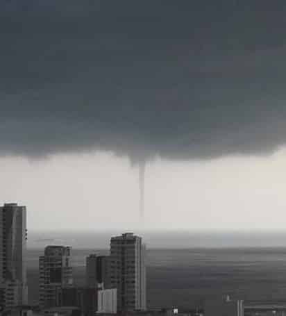 El fenómeno meteorológico ocurrió casi frente a la llamada Isla de Sacrificios, donde se formó una gran tromba marina con su embudo y torbellino que se pudo apreciar desde distintas partes del malecón de la zona turística. (ESPECIAL)