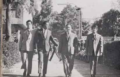 Der-Izq: Ing. Antonio P. González Dueñes, Dr. Hno. José Cervantes (+), Hno. Lorenzo González Kipper y Lic Alfonso Segura Fong (+).