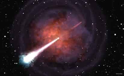 El choque ocurrió en una galaxia a 130 millones de años luz de la Tierra y fue registrado por los observatorios de ondas gravitacionales (LIGO y Virgo), que captaron imágenes inéditas del excepcional evento. (TWITTER)