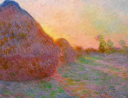 Meules, creada por Monet en 1890, es parte de su serie Almiares, y es una de las pocas de este grupo que han salido a subasta este siglo y que aun es propiedad privada. (EFE)