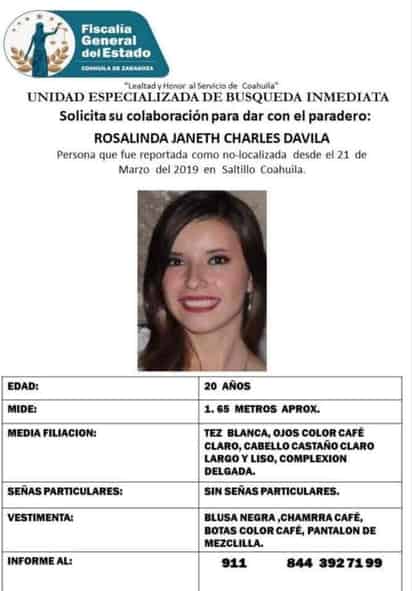 La última vez que fue vista vestía blusa negra, chamarra café, botas del mismo color y pantalón de mezclilla. (ESPECIAL)