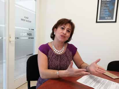 Caminos. Mary Carmen Barrientos Zamora, directora del Grupo Financiero Monex en Torreón, reconoció que son pocas las mujeres directivas en el mundo financiero. (EL SIGLO DE TORREÓN/VIRGINIA HERNÁNDEZ)
