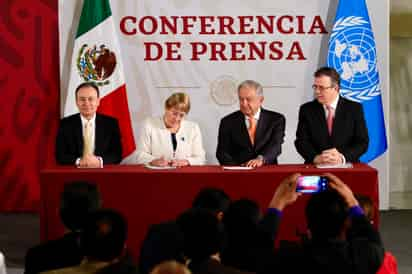 Esta mañana se firmó el convenio de asesoramiento en derechos humanos para la creación de la Guardia Nacional. (NOTIMEX)