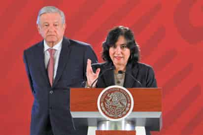  La titular de la Secretaría de la Función Pública, Irma Eréndira Sandoval, en la conferencia de prensa del presidente, Andrés Manuel López Obrador, habló sobre transparentar la nómina del Gobierno de México. (NOTIMEX)