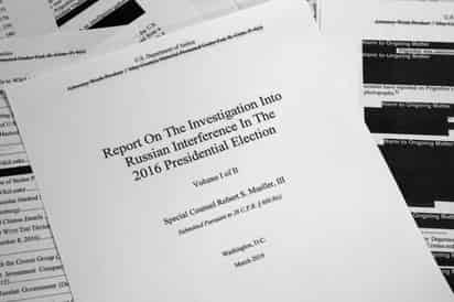 El informe, expurgado del fiscal especial RobertMueller sobre la interferencia rusa en los comicios presidenciales
de 2016, fue publicado ayer. (AP)