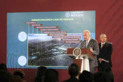 En la conferencia de prensa matutina de hoy se presentan detalles del proyecto del nuevo aeropuerto. (NOTIMEX) 