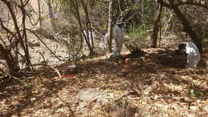 La caravana de búsqueda de personas desaparecidas y personal de la Fiscalía General del Estado de Michoacán (FGE) encontró 43 fragmentos de restos óseos en una fosa del municipio de Aquila, Michoacán. (TWITTER)