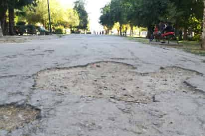 Se puede apreciar el mal estado del pavimento de los caminos al interior, con baches y pozos. (EL SIGLO DE TORREÓN)