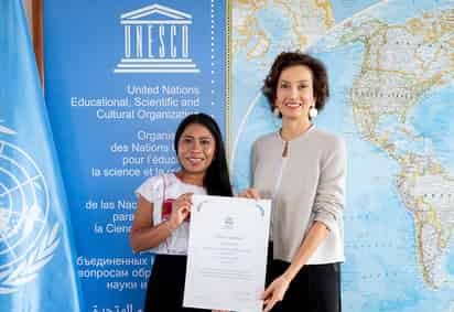 Honor. La mexicana contribuirá a la labor de salvaguardar el patrimonio cultural indígena. (EFE) 