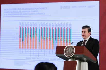 Ricardo Sheffield Padilla, procurador federal del Consumidor, presentó la distribución de precios y márgenes de ganancia en gasolinas y gas LP durante el 'quién es quién' en el precio de combustibles. (ARCHIVO) 