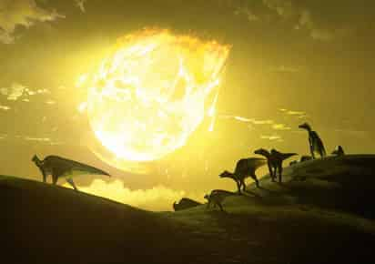 El impacto del asteroide que formó el cráter de Chicxulub, en México, relacionado con la extinción de los dinosaurios, tuvo la inclinación 'más letal' posible, con un ángulo de entre 45 y 60 grados sobre el suelo. (ARCHIVO) 