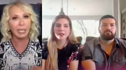 La controversial presentadora Laura Bozzo, regresó a la televisión mexicana con su nuevo programa Laura sin Censura, tras cuatro años de ausencia en la pantalla, teniendo como invitados a la polémica pareja Karla Panini y Américo Garza. (ESPECIAL) 