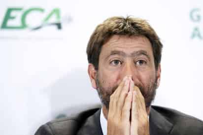 Andrea Agnelli, presidente de la Asociación de Clubes Europeos, calificó a la pandemia como una 'auténtica amenaza existencial'. (ARCHIVO)