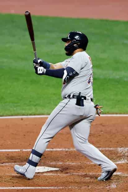 Un cuadrangular con las bases llenas fue el primer jonrón en las Grandes Ligas del mexicano Isaac Paredes. (AP)