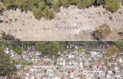 En mayo, en el cementerio del pueblo originario de San Lorenzo Tezonco, ubicado en la alcaldía Iztapalapa, se cavaron fosas para recibir a los muertos por COVID-19 ante el aumento de defunciones. (EL UNIVERSAL) 