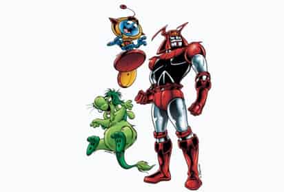 Para 'Karmatron...' el futuro está no sólo en una nueva era de cómics en formato más grande y en línea, sino también a través de productos con su imagen y hasta una película. El cómic incluía ciencia ficción, aventura y fantasía, siguiendo temas de mitología y civilizaciones antiguas, con naves espaciales y robots gigantes. (Especial) 