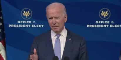 Biden acusó que los manifestantes que asaltaron el Capitolio de EUA eran 'terroristas domésticos' y afirmó que Trump estaba 'tratando de usar una turba para silenciar la voz de 160 millones de estadounidenses'. (TWITTER)