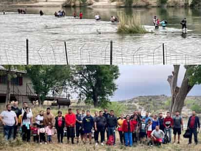 Autoridades de la Aduana y Protección Fronteriza (CBP por sus siglas en inglés) de los Estados Unidos, dieron a conocer el aseguramiento de dos grupos de migrantes conformado por un total de 121 personas, entre hombres, mujeres y niños; los cuales cruzaron el río Bravo en un paraje ubicado entre las ciudades de Eagle Pass y Del Río. (RENÉ ARELLANO)