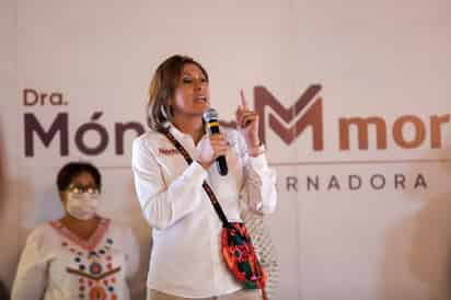  La Comisión de Quejas y Denuncias del INE decidió echar atrás el proyecto para quitar la candidatura a la aspirante de Morena al gobierno de San Luis Potosí, Mónica Rangel, y reducir la sanción a una multa. (TWITTER)