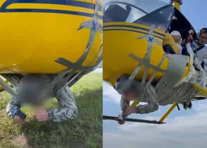 Sin importar que el hombre estuviera atado al helicóptero, el piloto despegó siguiendo las indicaciones del 'youtuber' (ESPECIAL) 