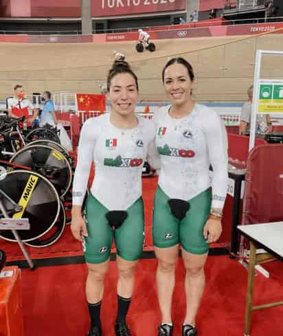 La pareja mexicana de Daniela Gaxiola y Yuli Verdugo terminó en el sexto lugar en la prueba de velocidad por equipos que se efectuó en el Velódromo de Izu, dentro de los Juegos Olímpicos de Tokio 2020. (ESPECIAL)