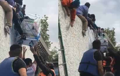 Los bebés fueron sacados en sus incubadoras con ayuda de mecates durante las inundaciones registradas en Tula, Hidalgo (CAPTURA) 