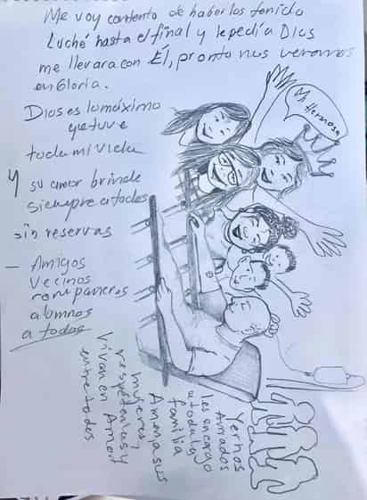 Una enfermera que atendía al conocido maestro encontró la el cuaderno que el enfermo usaba para escribir y hacer dibujos para no aburrirse.

