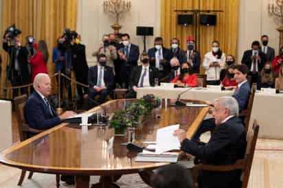 Andrés Manuel López Obrador se reunió por primera vez con Joe Biden y Justin Trudeau. (EFE) 