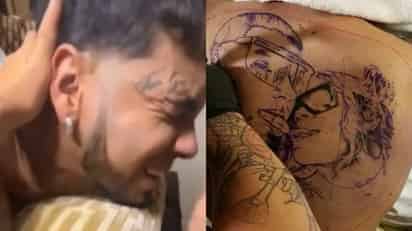Video de Anuel AA sufriendo al borrar el tatuaje de Karol G se viraliza