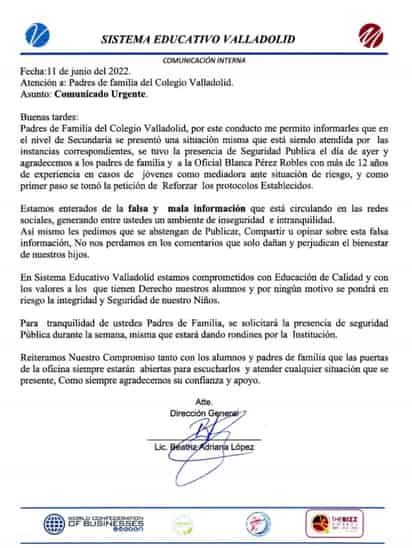 La reunión entre padres, policías y directivos de colegio se realizó tras una amenaza de tiroteo por parte de un estudiante. (EL SIGLO DE TORREÓN)