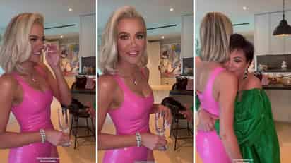 Khloé Kardashian se convierte en una Barbie con vestido de látex rosa