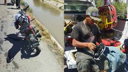 Motociclista cae al canal tras ser impactado por un vehículo en Gómez Palacio